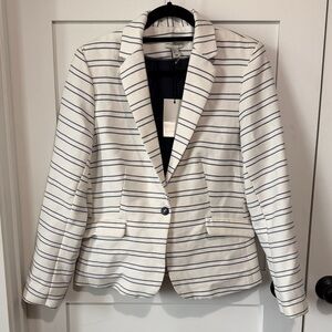 Adrienne Vittadini Striped One Button Blazer